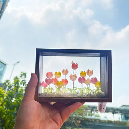Tulip Nightlight Photo Frame Eternal Flower Home Decor DIY Cute Ornaments Birthday Gift Valentine's Day Surprise Christmas