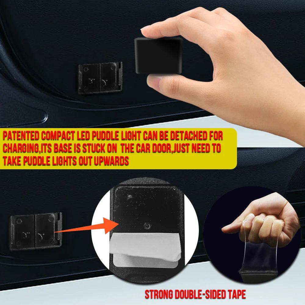 4pcs/lot Car Door Projector Shadow Light USB Rechargeable Door Light Wing Welcome Light For AMG Mercedes Benz A/V/B/C/E/S/G/R