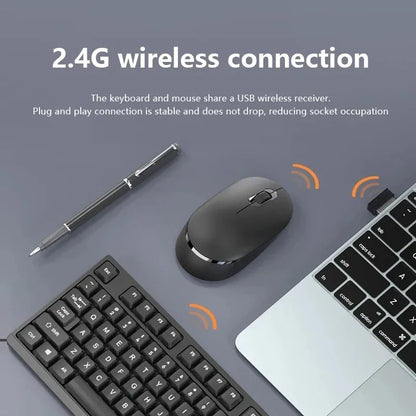 Juego de teclado y ratón inalámbricos de 104 teclas, 2,4 G, miniteclado para juegos, kit de teclado y ratón, teclado silencioso para ordenador portátil, tableta, accesorios para PC