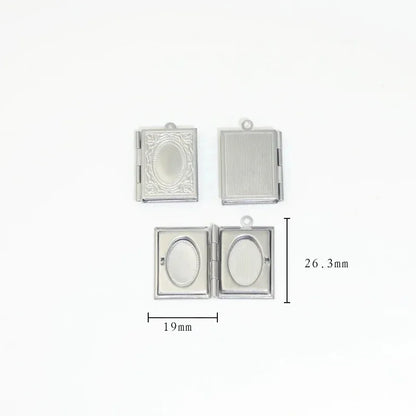 BoYuTe (20 Pieces/Lot) 316 Stainless Steel Oval Shaped Locket Pendant Can Open Photo Locket Diy Jewelry Materials