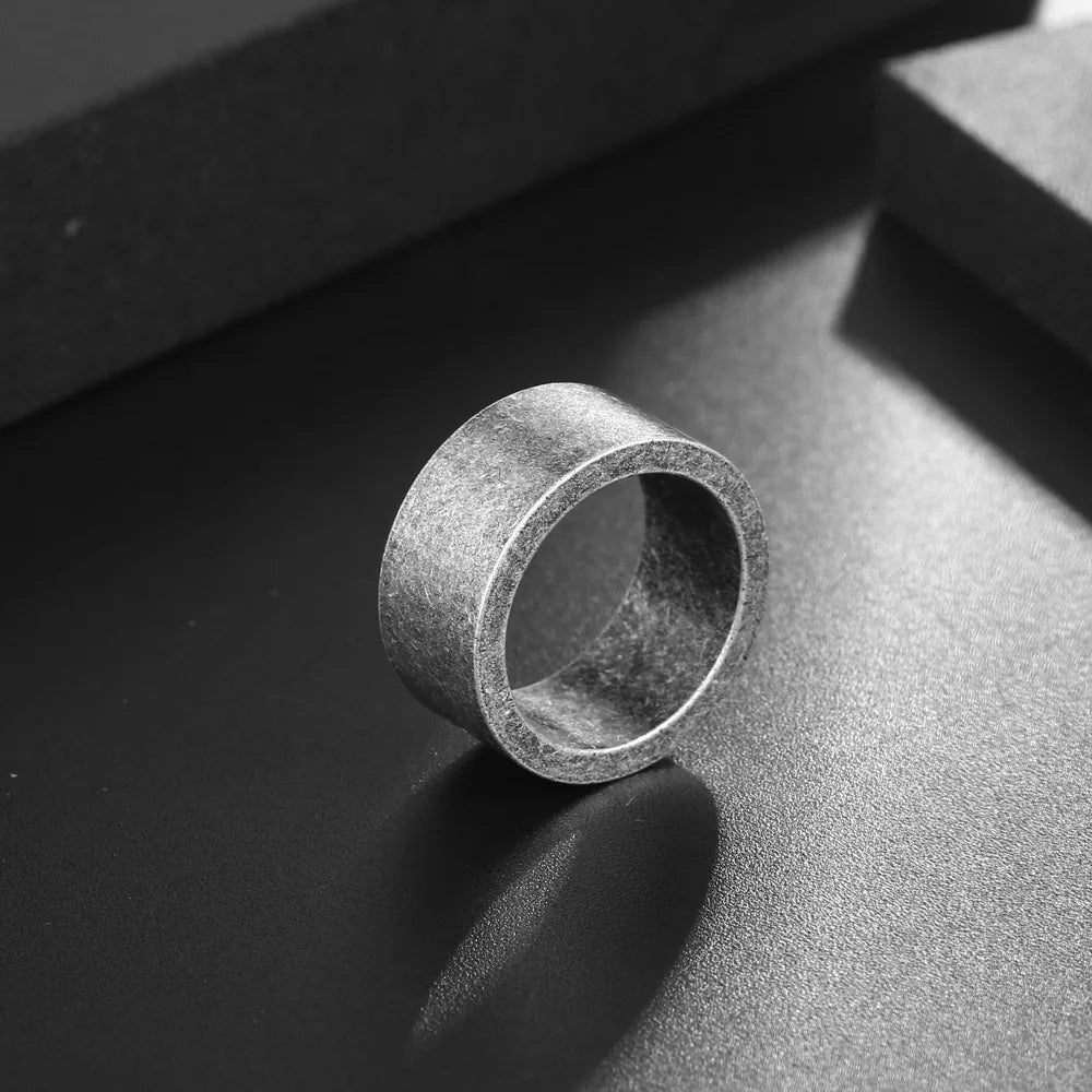 8mm Classic Customized Logo Men's Stainless Steel Personalized Vintage Men's Ring Wedding Party Commemorative Jewelry Gifts