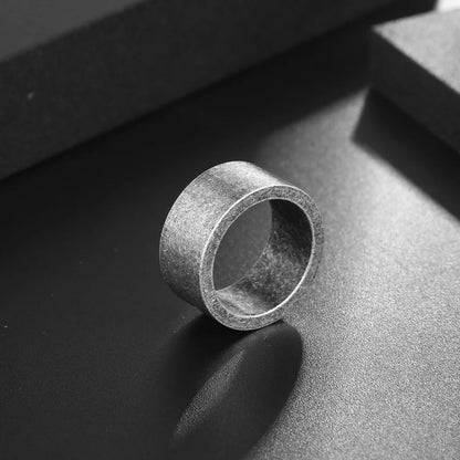 8mm Classic Customized Logo Men's Stainless Steel Personalized Vintage Men's Ring Wedding Party Commemorative Jewelry Gifts
