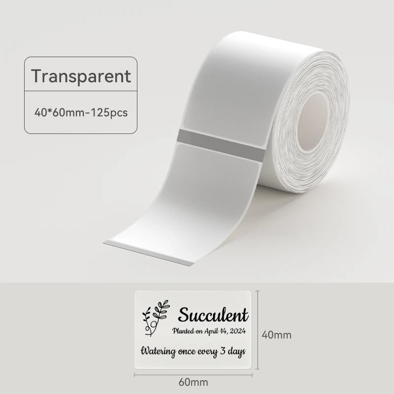 Thermal Transparent Label Sticker for NiiMbot B1/B21/B3S/B31 Printer Anti-Oil Waterproof Tear-Resistant Label Paper