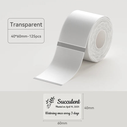 Thermal Transparent Label Sticker for NiiMbot B1/B21/B3S/B31 Printer Anti-Oil Waterproof Tear-Resistant Label Paper
