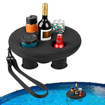 Bucket Cup Holder Floating Inflatable Pool Drink Holder With 5 Holes Float Beer Drink Tray For Swimming Party Cooler Table Parts