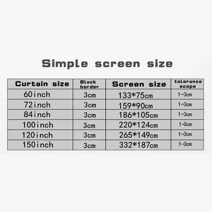 60-150 inch Portable Foldable Projector Screen High Density White No Creases Soft Projection Screen 16:9 for Home Indoor Outdoor