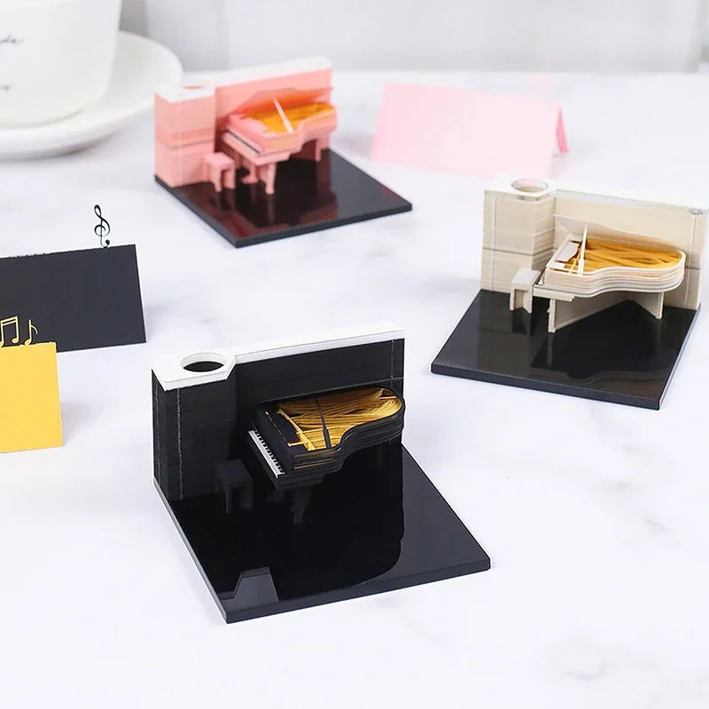 3D Piano Table Calendar Memo Pad Creative Exquisite Handicrafts Souvenirs DIY Desk Decoration New Year Gift for Office School