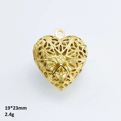BoYuTe (50 Pieces/Lot) Heart Shaped Raw Brass Locket Pendant Materials Diy Photo Lockets Jewelry Accessories