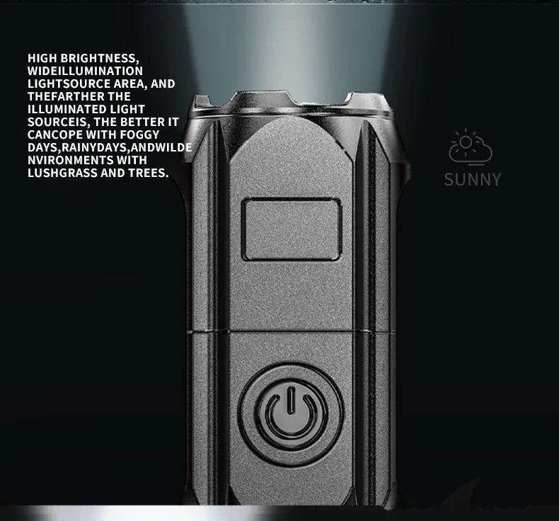 Outdoor Strong Lighting Flashlight Work Light Highlight Rechargeable Zoom Tactical Outdoor Night Camping Portable LED Torch Lamp