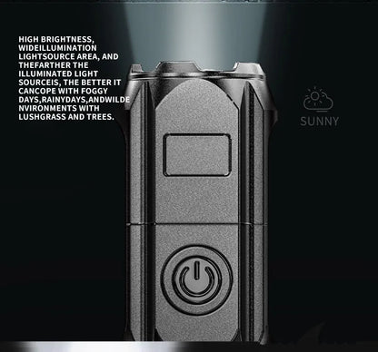 Outdoor Strong Lighting Flashlight Work Light Highlight Rechargeable Zoom Tactical Outdoor Night Camping Portable LED Torch Lamp