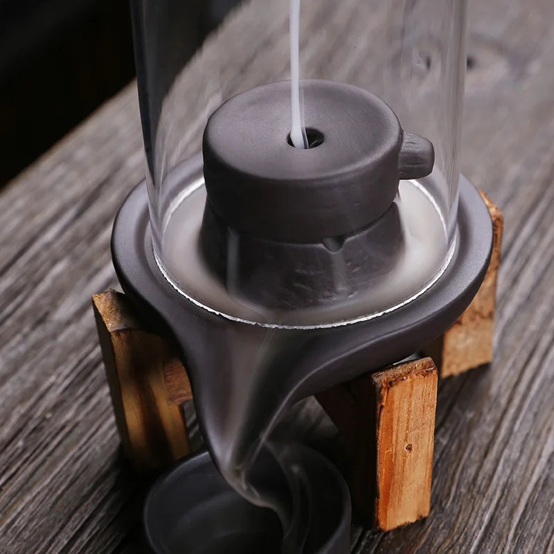 Purple Sand Time Comes Back Flow Incense Burner Decoration - Indoor Aroma Diffuser Stone Grinding Incense Pedestal Crafts