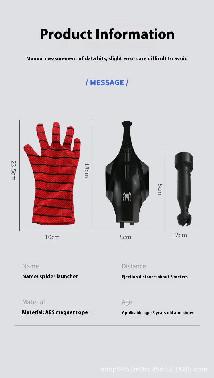 2024 New Spider Man Web Shooters Wrist Launcher Shooters Hot Peter Parker Cosplay Props Shooting Device Toy Set Boy Toy Gift