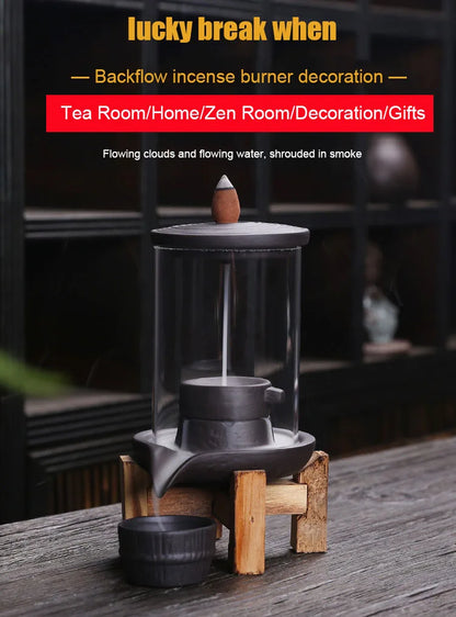 Purple Sand Time Comes Back Flow Incense Burner Decoration - Indoor Aroma Diffuser Stone Grinding Incense Pedestal Crafts