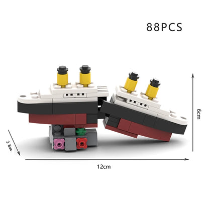 Titanic Break In Half RMS Cruise Sank Building Blocks Moc Ship Boat 3D Plastic Model DIY Steamboat Gifts Kids Toys City Movie
