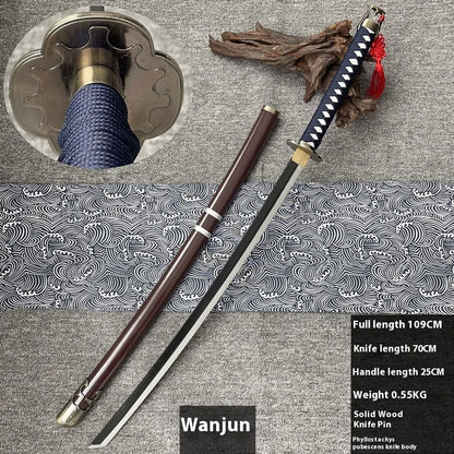 Tai Sword Katana Oriental Draw Sword with Sheath Tang Hengdao Wooden Sword Ancient Style Children's Toy Bamboo Wooden