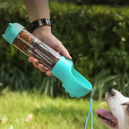 Botella de agua portátil multifunción para perros, comedero para mascotas, cuenco para beber de viaje, dispensador de excrementos, botella de agua para cachorros a prueba de fugas