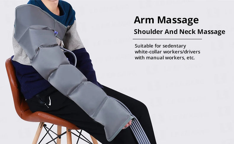 6-chamber Electric Airbag Pressure Massager Wraps Arm Waist Leg Foot Massage Varicose Veins lymphatic drainage device