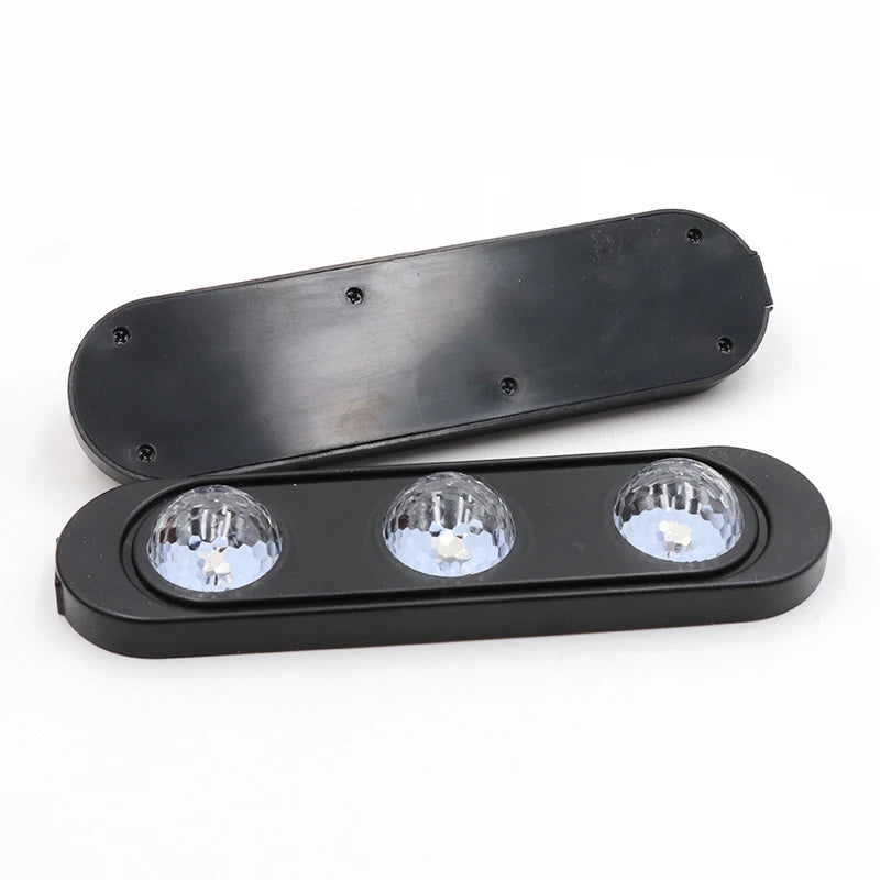 Niscarda 4pcs Car LED Starry Foot Light USB Atmosphere Ambient DJ Mixed Colorful  Music Rhythm Sound Voice Control Laser Lamp