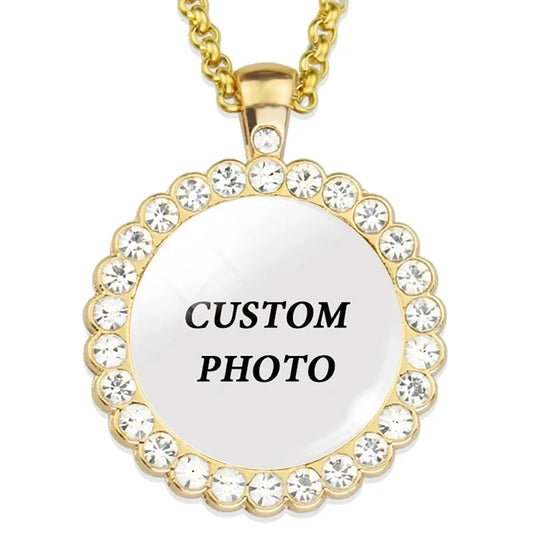 Personalized Customized Photo Necklace Circular Crescent Cross  Spherical Owl with a Variety of Choices  Friend Gifts