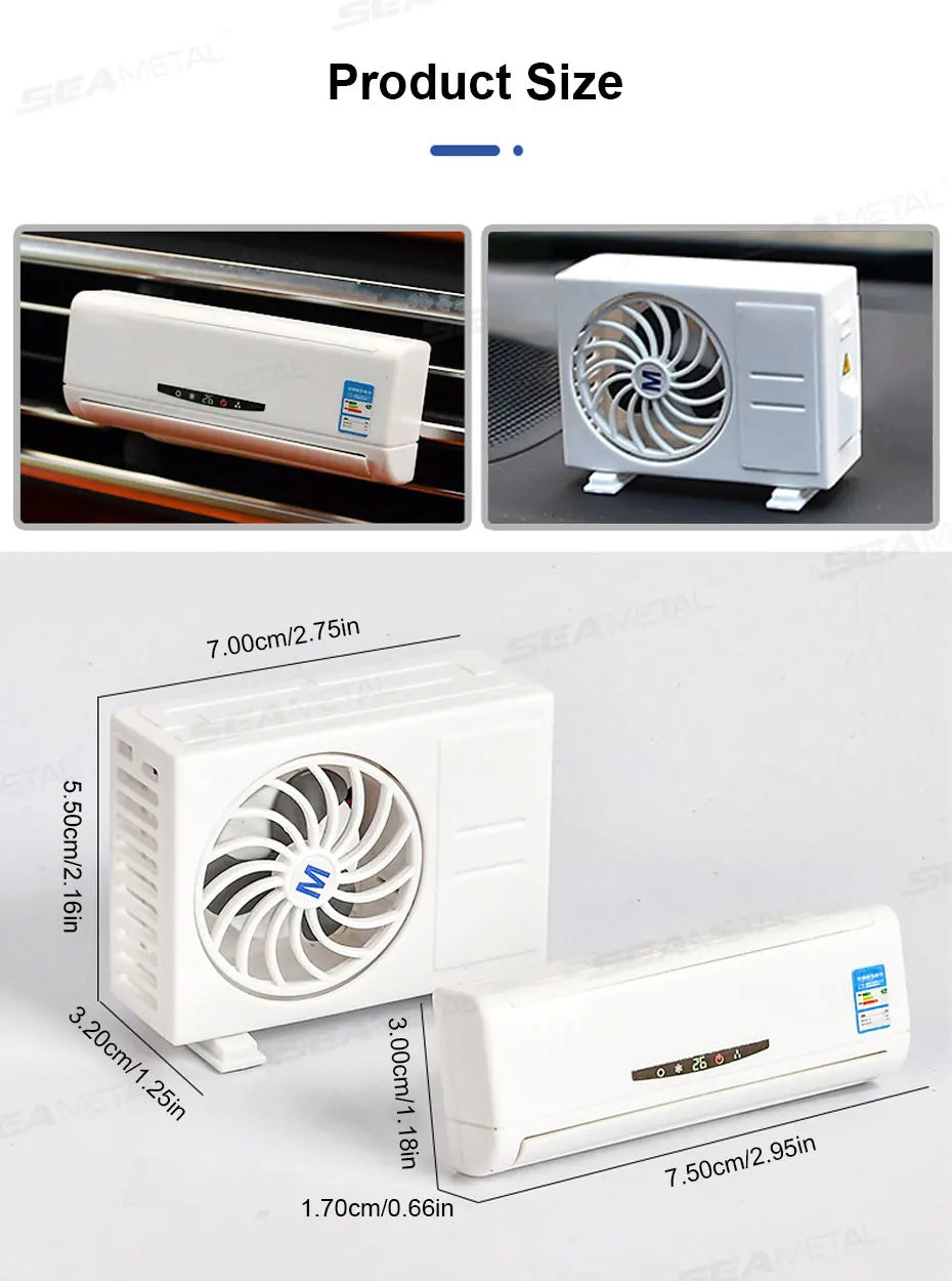 SEAMETAL Car Perfume Diffuser Solar Mini Air Conditioner Decorative Air Freshener Air Outlet Car Aromatherapy Fragrance Tablet