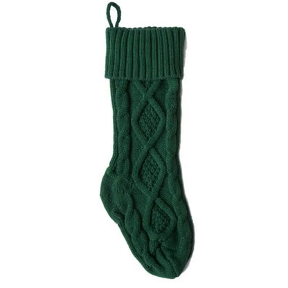 Unique Large Size Knit Christmas Stockings 18 inches Cable Knitted Xmas Rustic Stocking Decorations