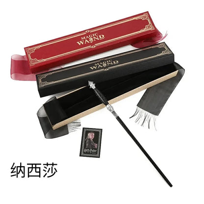 21styles Harry Magic Wand with Hot Stamping Ribbon Box Character Cards Resin Material Cosplay Hermione Prop Voldemort Potter Toy