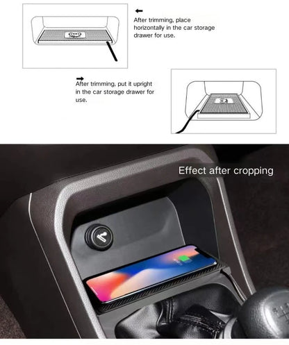 Alfombrilla de silicona antideslizante 2 en 1 de 15 W para salpicadero de coche, soporte de carga rápida, cargador inalámbrico Qi, base de carga para iPhone y Samsung
