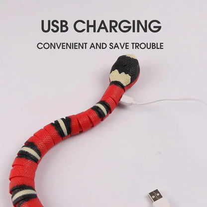 Smart Sensing Snake Automatically Sense Obstacles and Escape Interactive Cat Toys Moving Electric Cat Snake Toy for Cats