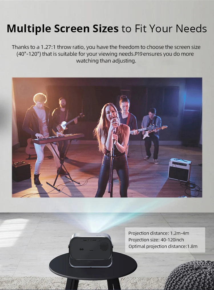 2024 Newest Portable Smart Android 13 Projector 1080p HD Low Noise Home Theater  Business Education 4K Short Throw Projectors