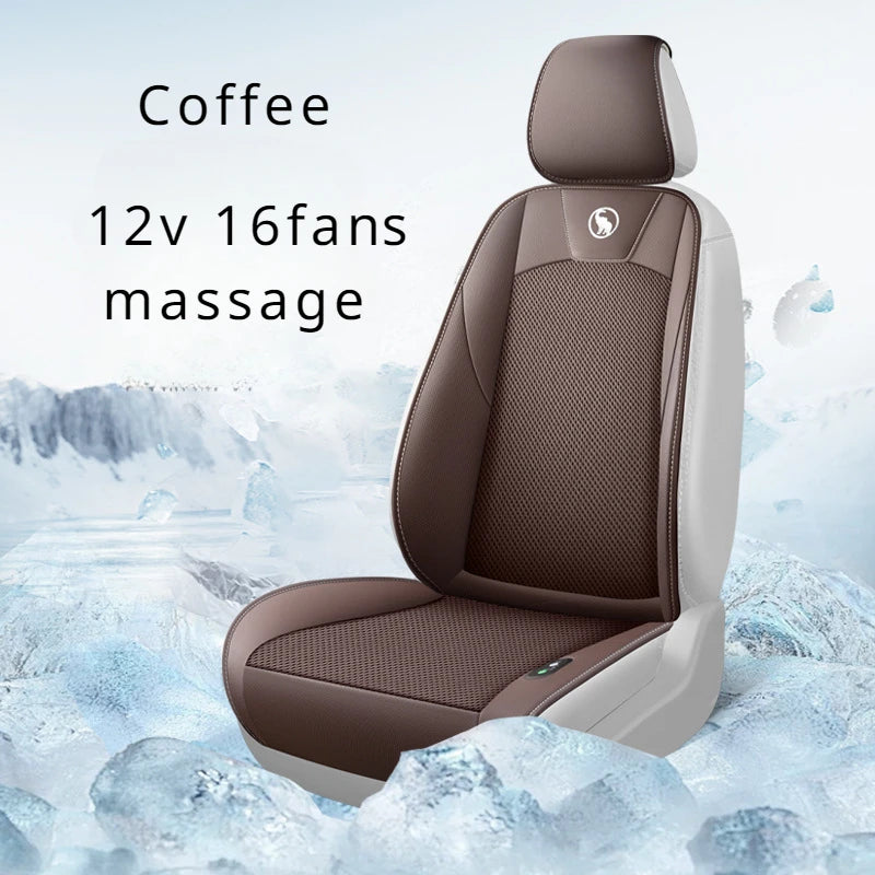 2024 Ventilation 16f/20fans Massage DC12V Car Ventilated Seat Blow Air Cushion Backrest Car Mounted Summer Ventilated Seat Pads