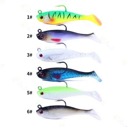 Sea Fishing Jigs Head Silicone Soft Bait 8cm-10g T tail Wobbler Fishing Lure Artificial Rubber Bait Swimbait Fishing Tackle