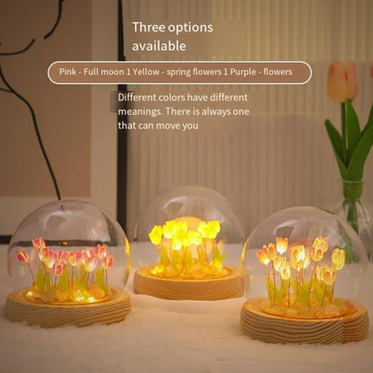 Tulip Night Light Tulip Flower Table Lamp DIY Simulation Tulip LED Night Light Handmade Bedside Light Christmas New Year Gift