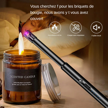 360° Outdoor Kitchen Lighter USB Rechargeable Portable Electronic Lighter Safety Lock Eco-friendly For Candles Gas Stoves