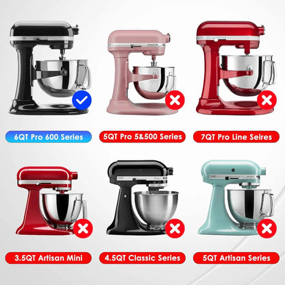 5Q 6Q Wire Whip Attachment for Tilt-Head Stand Mixer for KitchenAid Stainless Steel Egg Cream Stirrer, Flour Cake Balloon Whisk