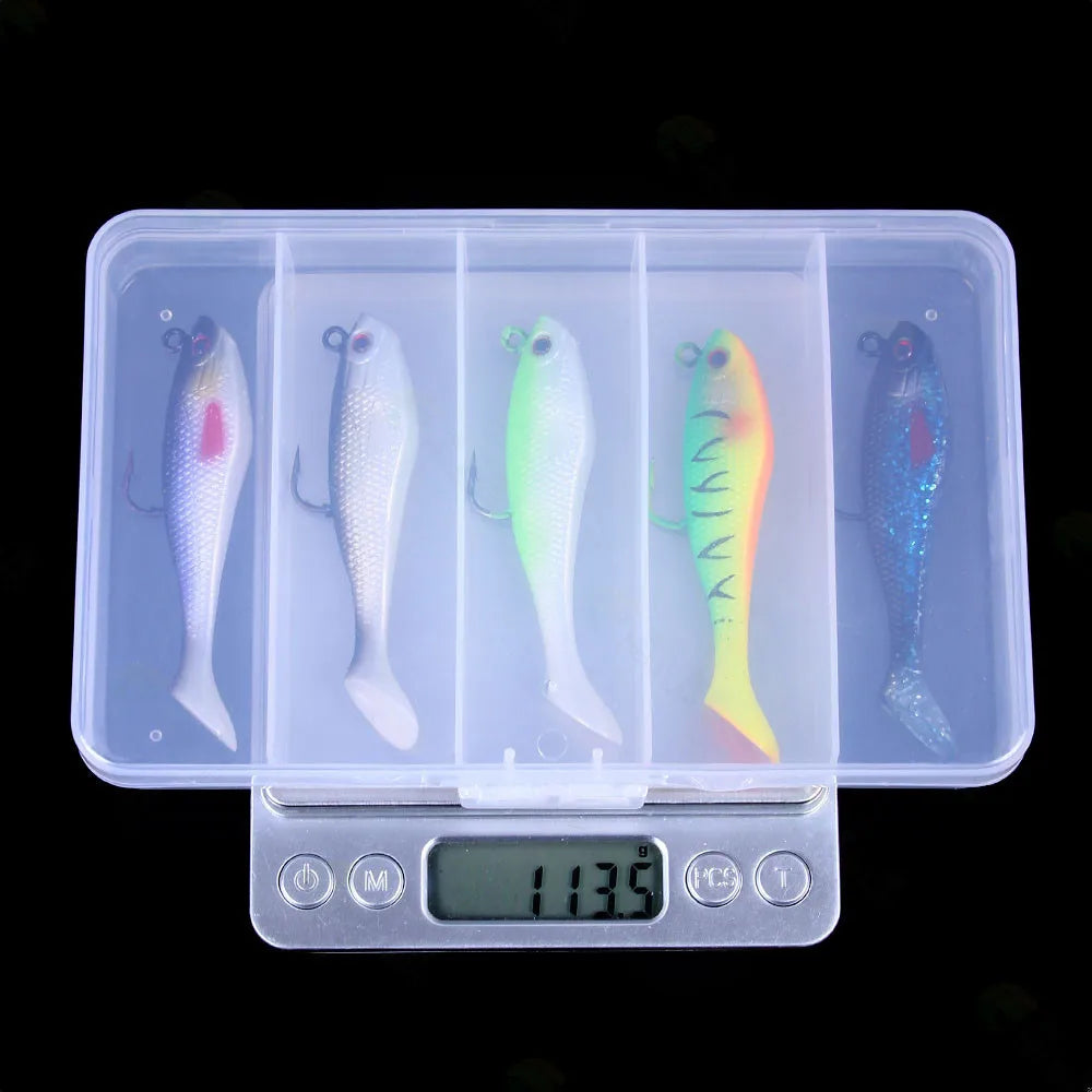 Sea Fishing Jigs Head Silicone Soft Bait 8cm-10g T tail Wobbler Fishing Lure Artificial Rubber Bait Swimbait Fishing Tackle