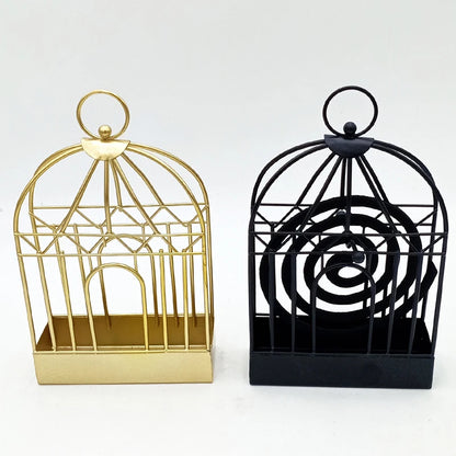 Portable Metal Mosquito Coil Holder Incense Holder Retro Incense Coil Burner, Hanging Bird Cage Outdoor Home Garden Decor