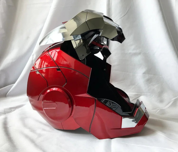Avenger Iron Man Mk-5 Helmet Electric 1/1 Mk5 Helmet Remote & Voice Control Cosplay Light Led Ironman Action Figure Toys Gifts
