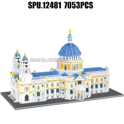 8650 7053pcs World Great Architecture Famous St. Paul Cathedral London Uk Mini Diamond Building Blocks Toy
