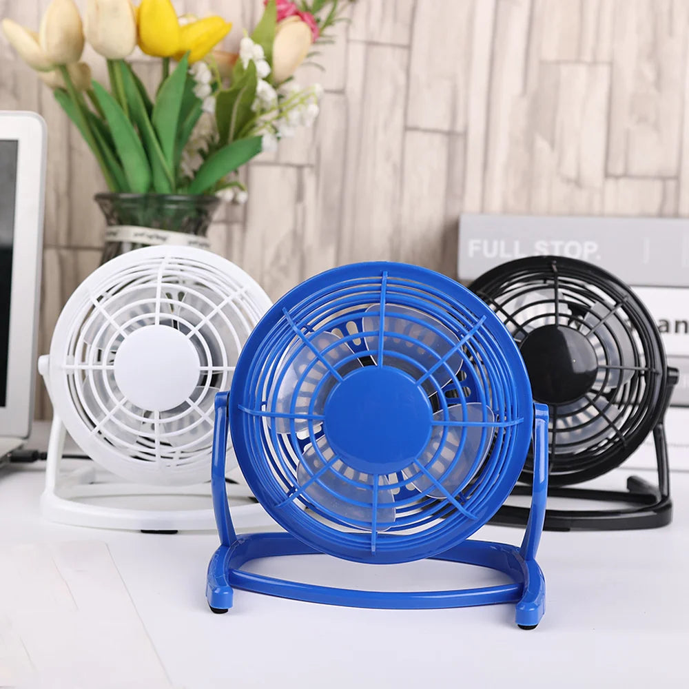 USB Silent Fan Desk Cooler for Laptop Notebook Desktop PC Ofiice Summer Cooling Fan 4 Blades Rotatable USB Mini Fans Socket
