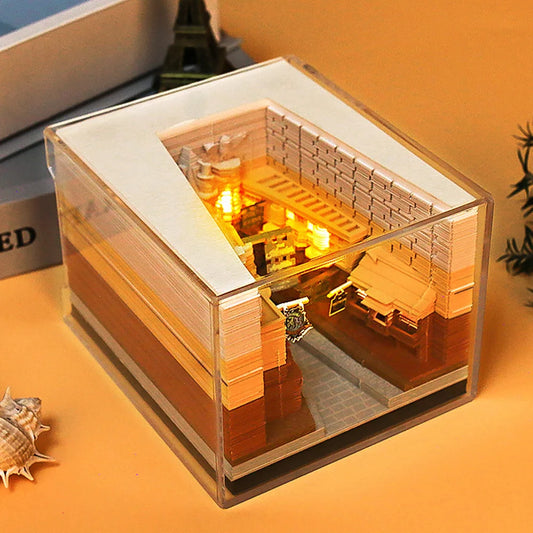 2024 Time Piece Calendar with Light Sculpture Notepad 3D Memo Pad Calendar Tear-Away for Home Office Desktop Decoration Gift