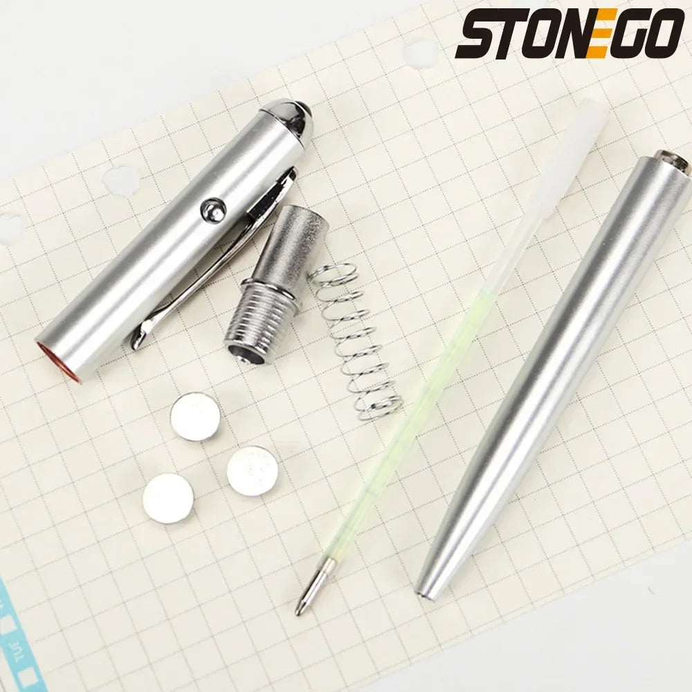 STONEGO Invisible Ink Pen with UV Light Magic Secret Writing Ballpoint Multi Function Pen for Office School Supplies