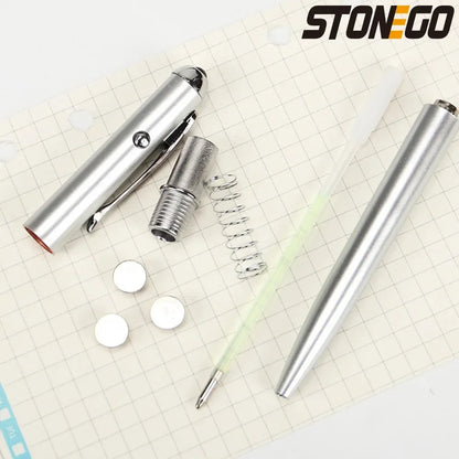 STONEGO Invisible Ink Pen with UV Light Magic Secret Writing Ballpoint Multi Function Pen for Office School Supplies