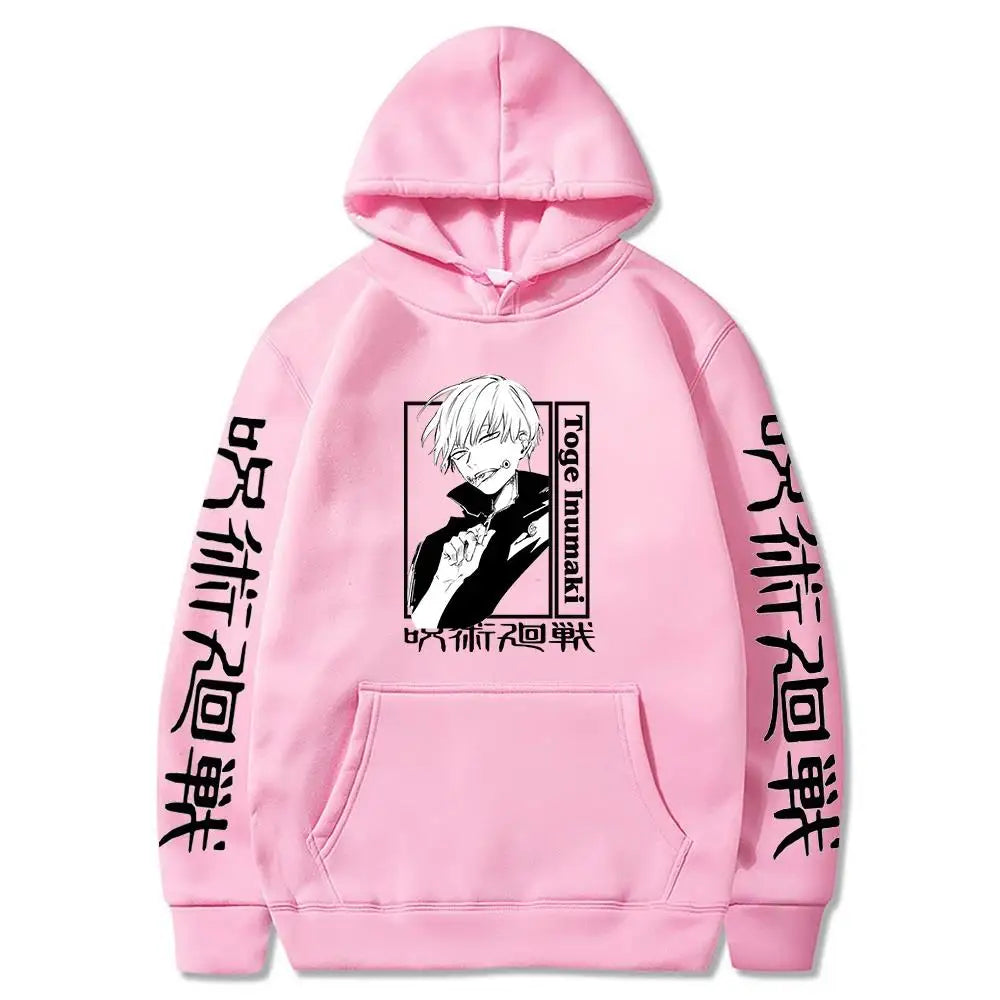 Anime Jujutsu Kaisen Hoodies Men Fashion Winter Casual Oversized Hip Hop Pullovers Harajuku Cartoon Inumaki Toge Sweatshirt Top