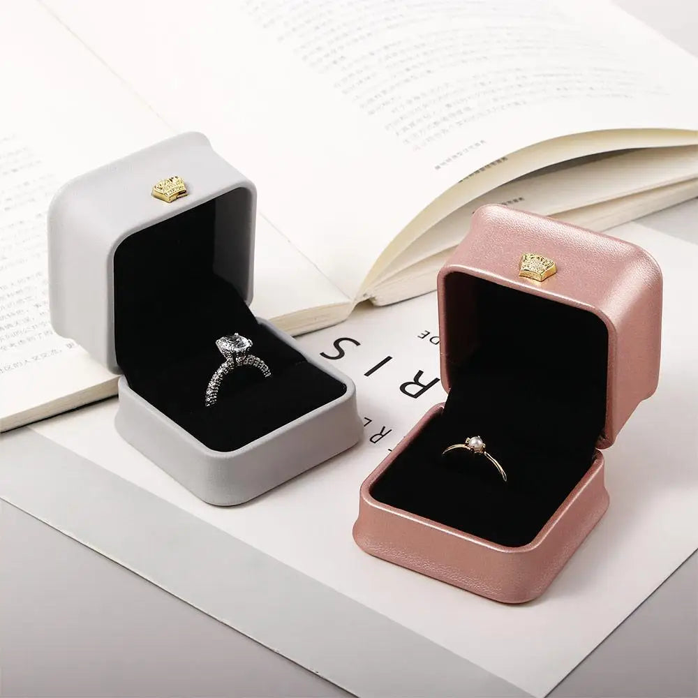 Package Case Wedding Ring Box Birthday Crown Buckle Storage Gift Box Lover Ring Box Storage Case Gift Boxes Jewelry Display