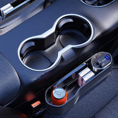 SEAMETAL Wireless Charging Car Seat Gap Organizer with 40W USB-C/Lightning Fast Charge Cable Auto Center Console Storage Box