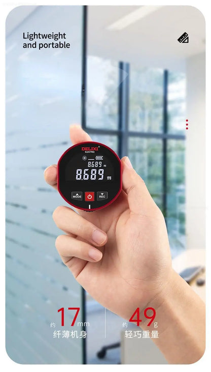 Cinta métrica con telémetro Xiaomi DELIXI, regla electrónica con rodillo, arco curvo plano de alta precisión, medidor de distancia láser