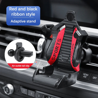 360 Carbon Fiber Pattern Racing Seat Shaped Car Phone Bracket GPS Support For Different Phone Models Air Vent Universal Tools