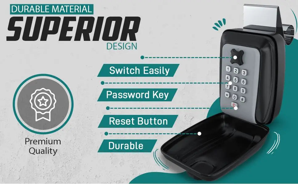 Portable Car Window Hanging Antitheft Code Key Box With 12Digits Code Waterproof Anti-theft Key Safe For Office Home Outdoor Use