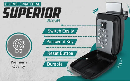 Portable Car Window Hanging Antitheft Code Key Box With 12Digits Code Waterproof Anti-theft Key Safe For Office Home Outdoor Use