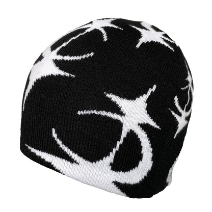 2024 New Knitted Hat Front And Back Jacquard Star Pattern, Street Fashion Trend Personality Skullcap Adult Hat